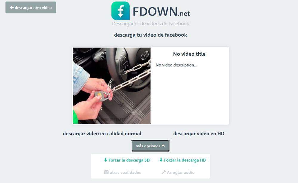 FDown - Descargar vídeos de Facebook