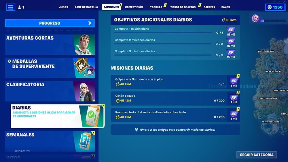 Fortnite daily missions
