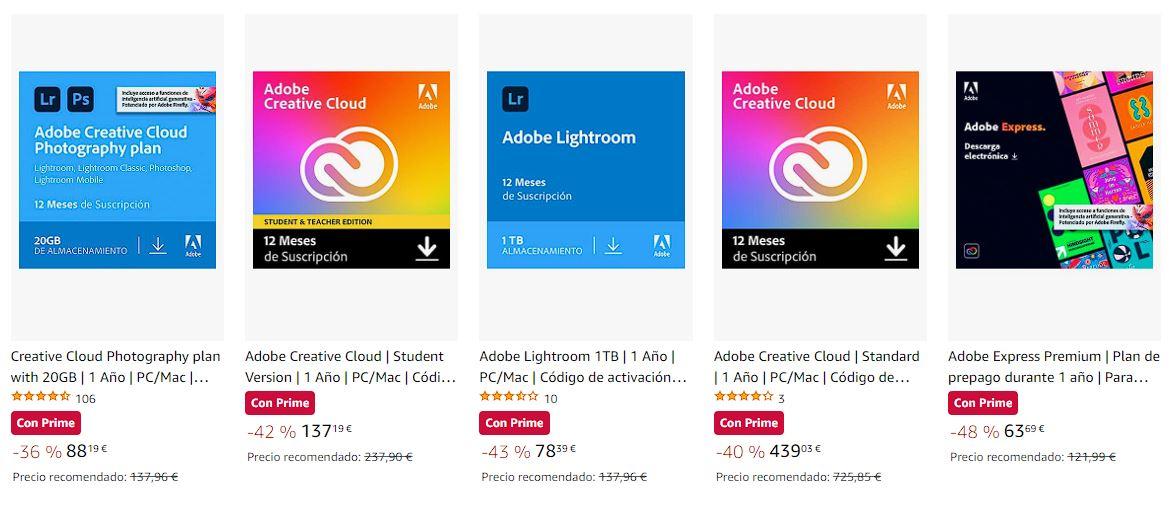 Oferta productos Adobe