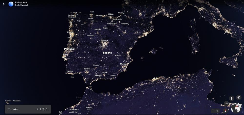 Notte di Google Earth