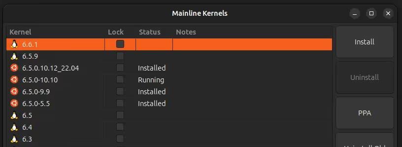 Kernel Linux 6.6 en Ubuntu Mainline
