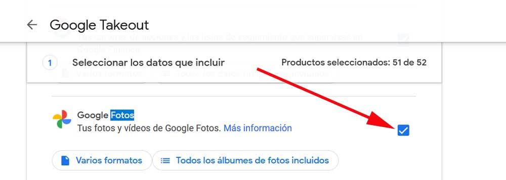 cuenta Google takeout
