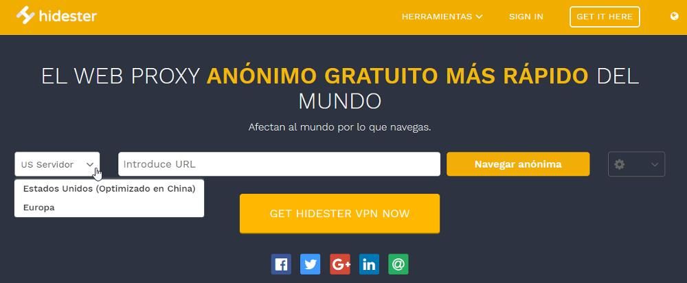Hidester - Proxy gratuito