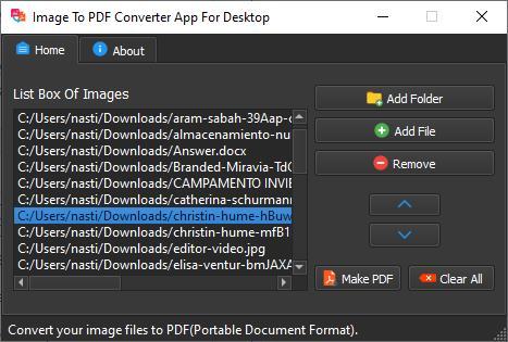 Convertir imágenes a PDF