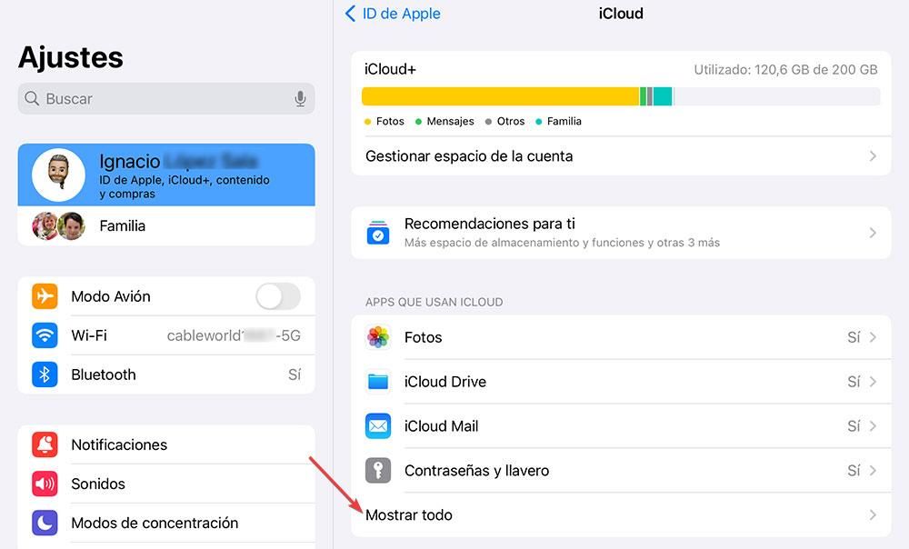 Liberar espacio en iCloud