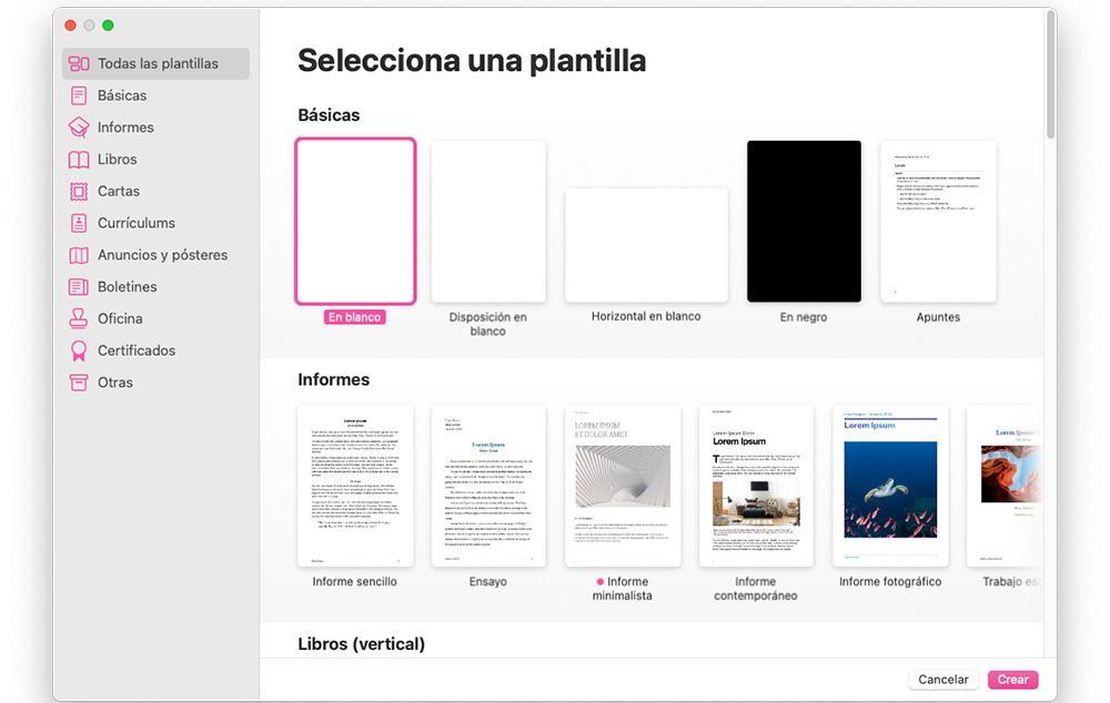 Crear documentos con Pages en macOS