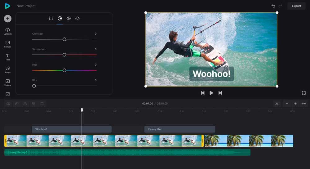 pantalla clideo editor