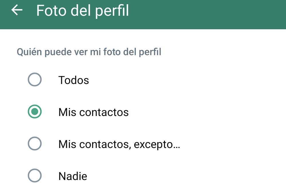 configuración contactos Whatsapp