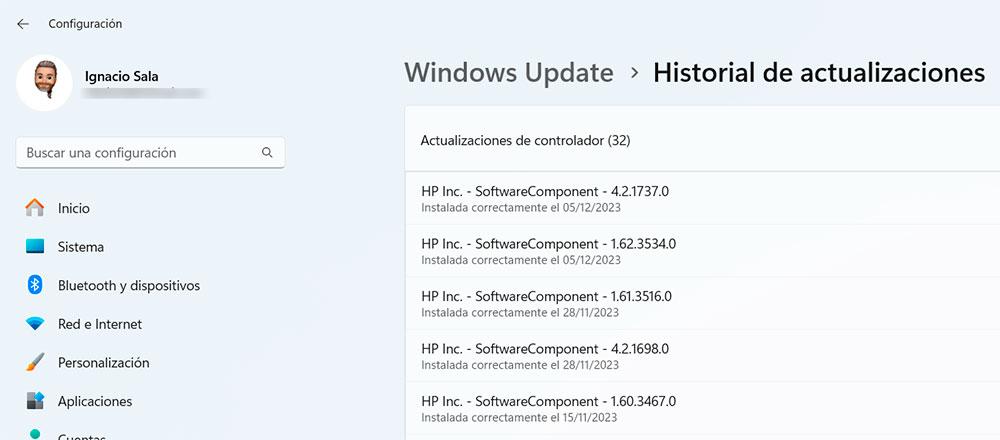 Historial actualizaciones Windows