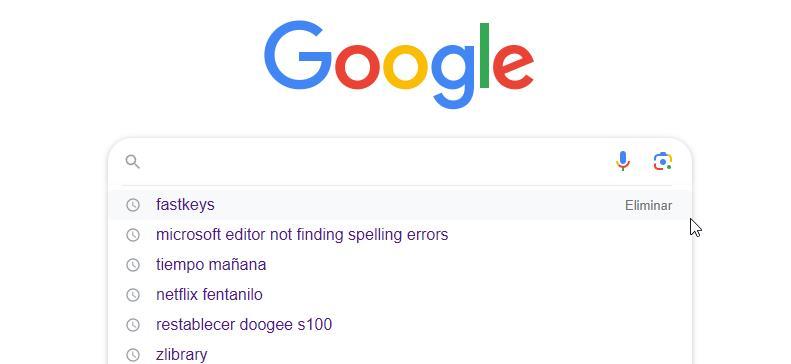 Eliminar historial búsquedas Google desde el buscador