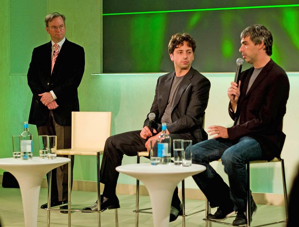 Eric Schmidt, Sergey Brin y Larry Page
