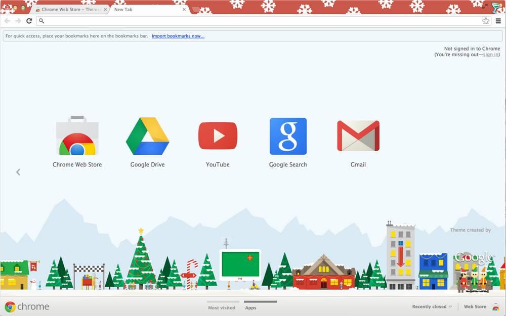 Tema Chrome Google Santa Tracker