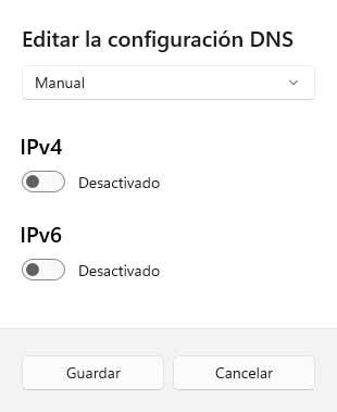 editar DNS configuración