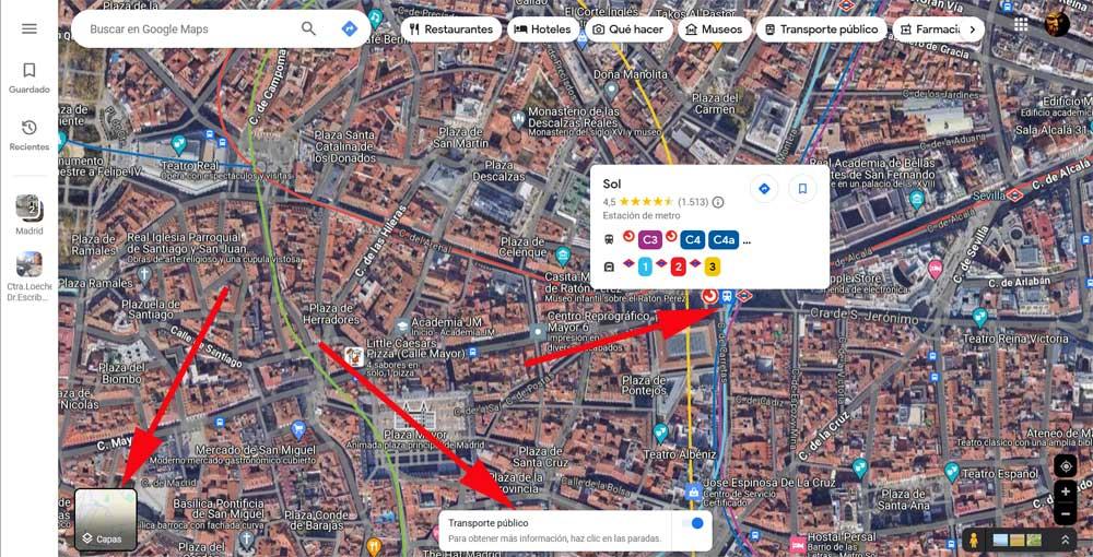 Google maps transporte publico