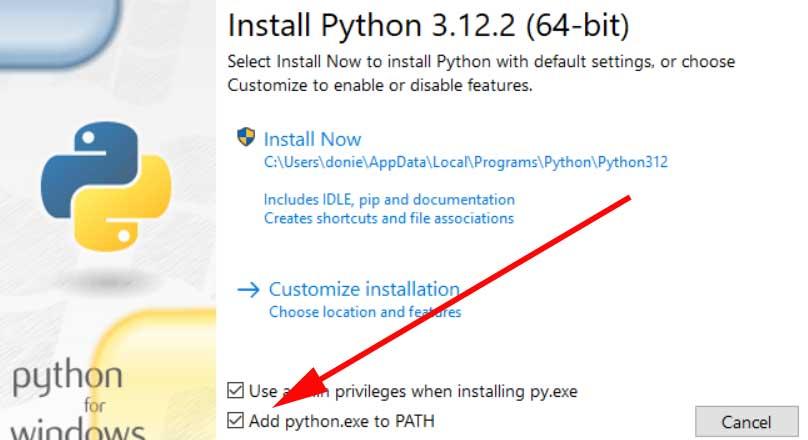 version instalador Python