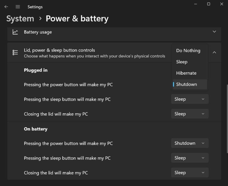 Opciones energía Windows 11 24H2