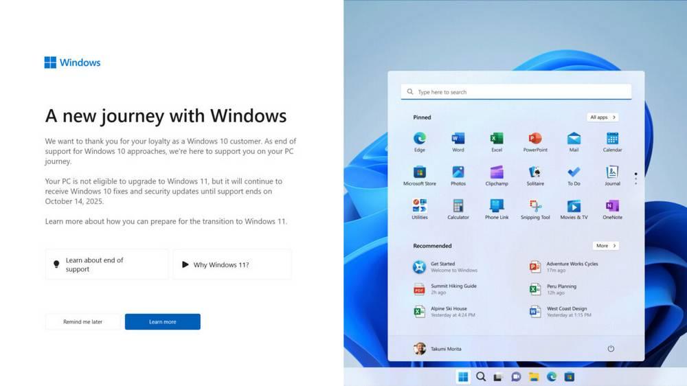 Aviso pantalla completa Windows 10