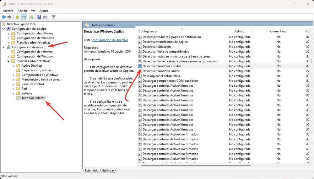 Desactivar Copilot Windows 11