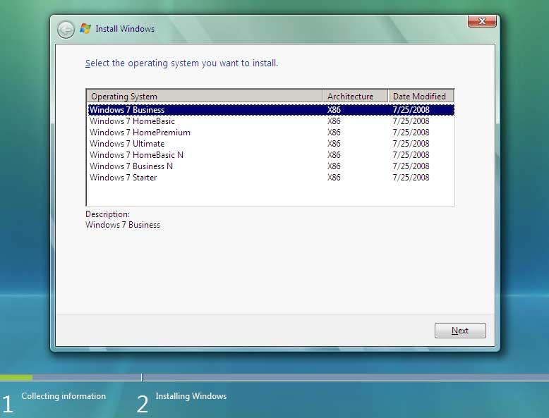 versiones windows 7