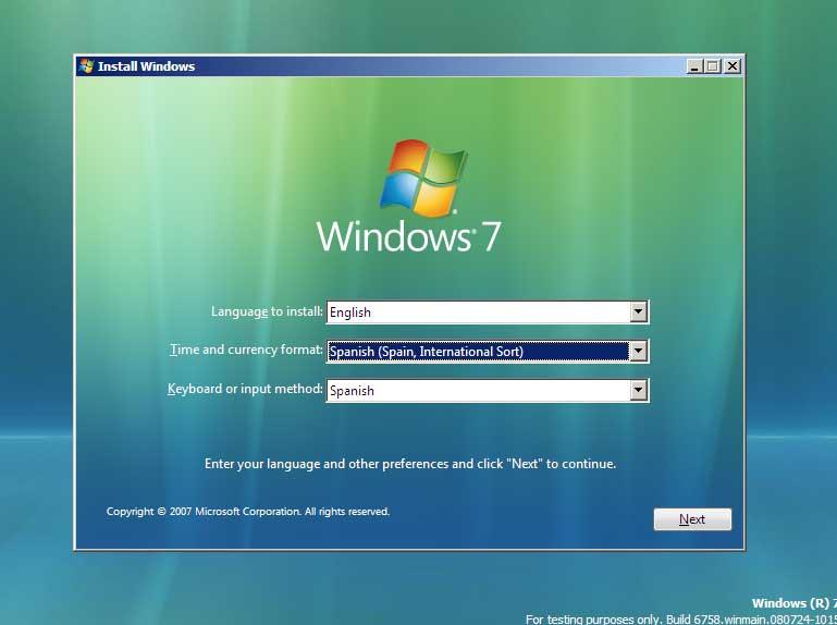 Windows 7 idioma