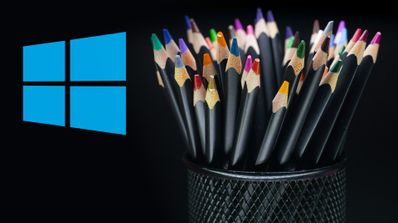lapices junto a logo de windows