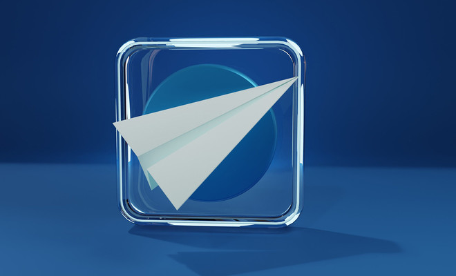 logo telegram tridimensional