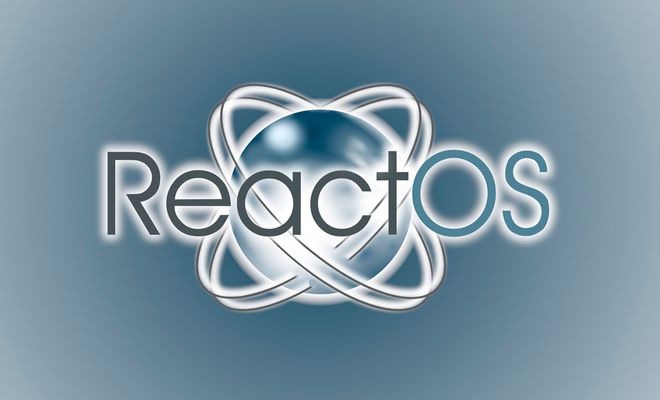 Logotipo del sistema operativo ReactOS sobre un fondo claro.