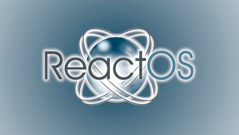 Logotipo del sistema operativo ReactOS sobre un fondo claro.