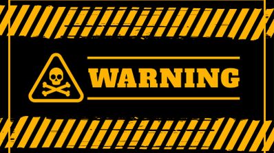 Letreto de peligro "Warning" para advertirnos sobre los peligros que rondan en nuestra actividad por internet.
