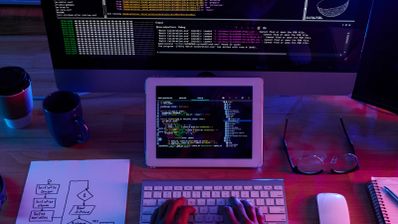 Ilustración conceptual del proceso de reescritura de código de Windows de C++ a Rust utilizando herramientas de inteligencia artificial.