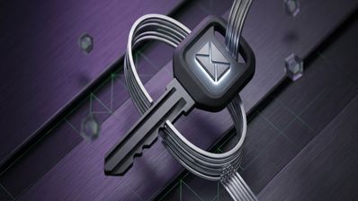 Llave con un logo de correo dentro.