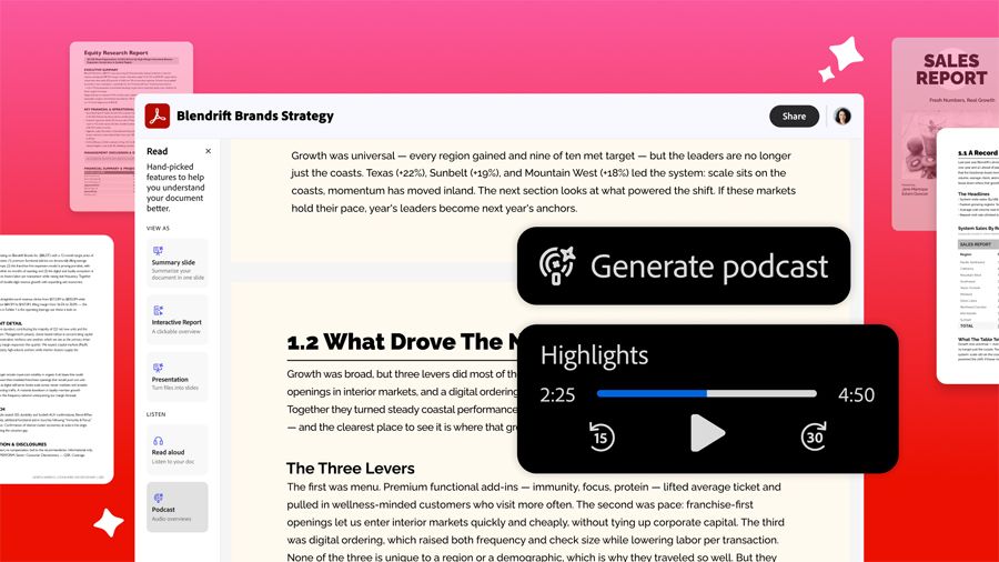 Adobe Acrobat generar podcast IA.