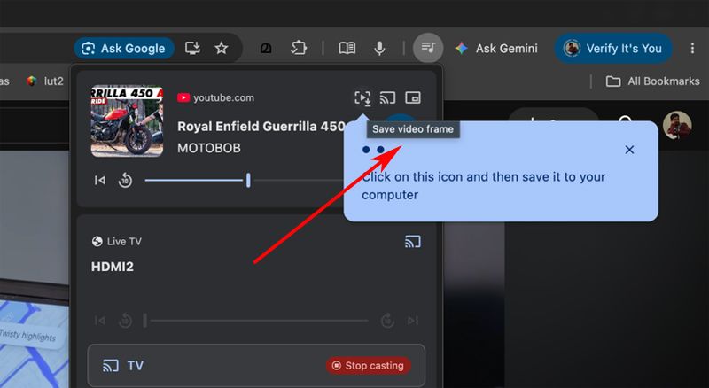 Guardar fotograma vídeo Chrome