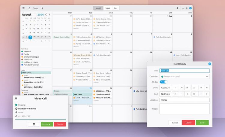 Interfaz app Clockenstein Linux Mint.