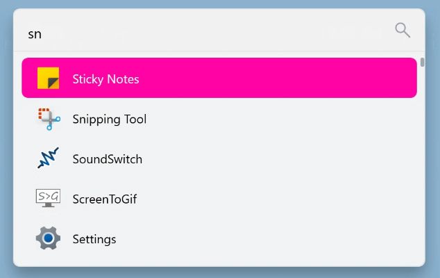 Interfaz del programa Flow Launcher.