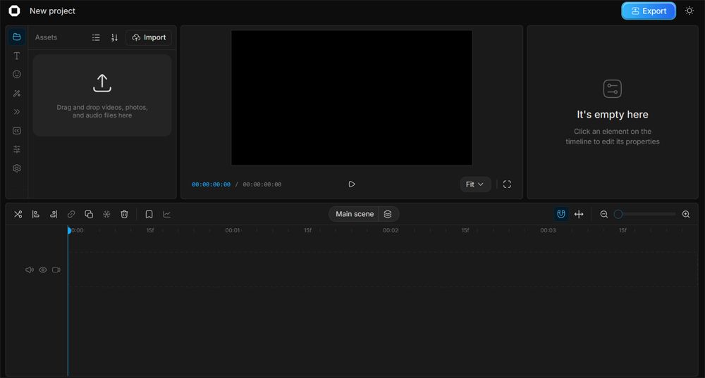 Interfaz web oficial Opencut.