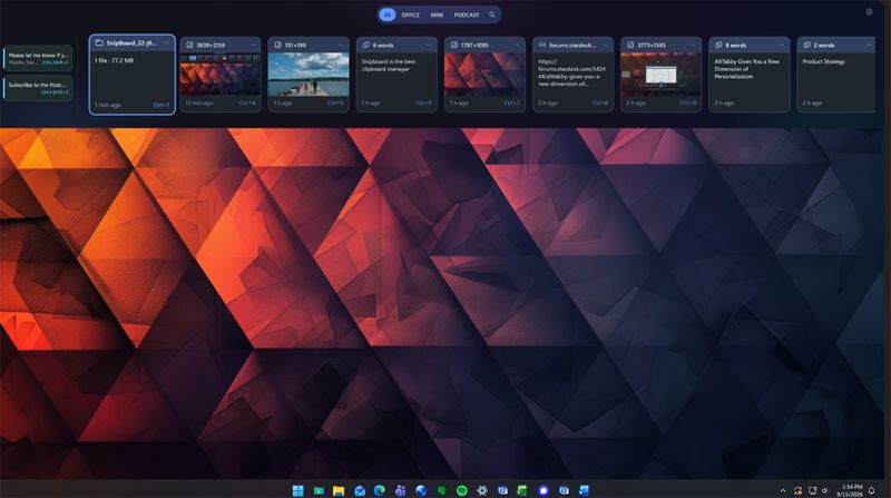 Snipboard sustituto portapapeles Windows.