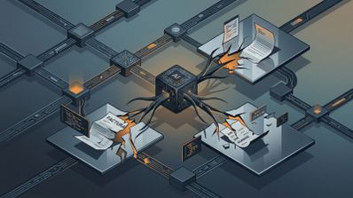 Representación gráfica de un agente de inteligencia artificial ejecutando un ciberataque