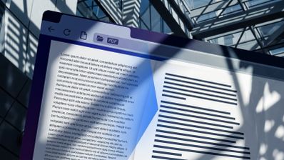 Representación gráfica de un navegador web mostrando un documento PDF con texto en latín y gráficos de líneas.