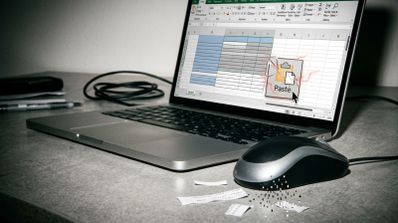 Hoja de cálculo de Microsoft Excel con la función de copiar y pegar bloqueada