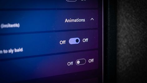 Menú de efectos visuales en la configuración de accesibilidad de Windows 11