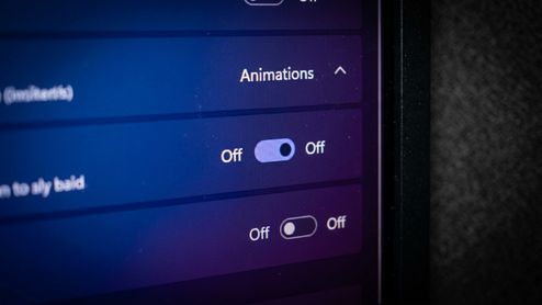 Menú de efectos visuales en la configuración de accesibilidad de Windows 11