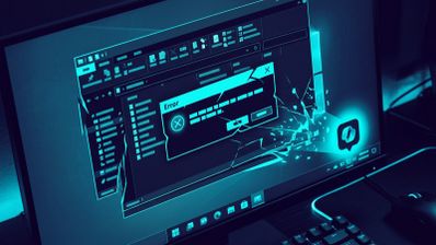 Representación conceptual de un error en el Explorador de archivos de Windows con el logotipo de Copilot iluminado en pantalla.