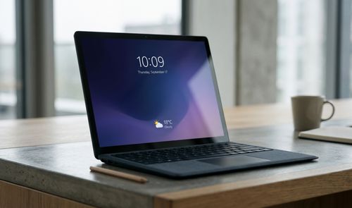 Pantalla de bloqueo de Windows 11 mostrando únicamente el widget del tiempo