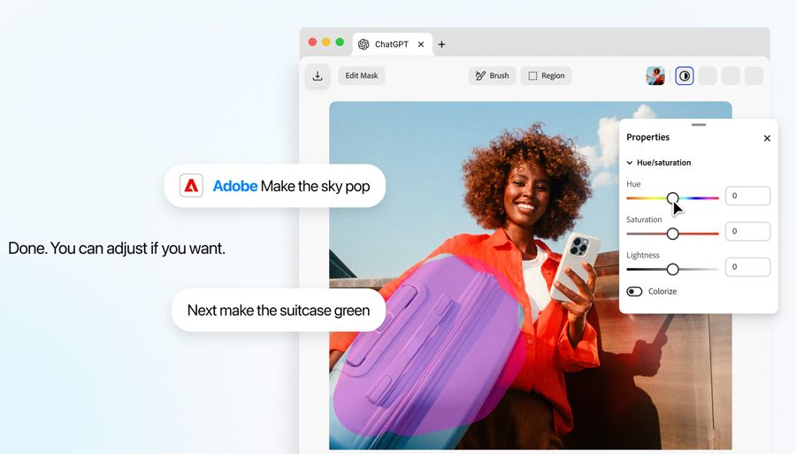 Adobe integración imágenes ChatGPT.