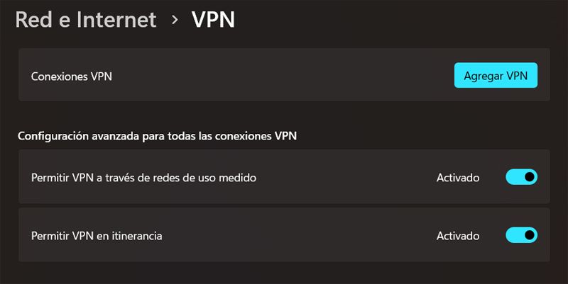 Aplicación Configuración VPN Windows.