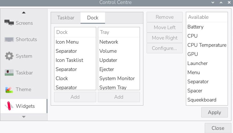 Centro de control de Raspberry pi Desktop