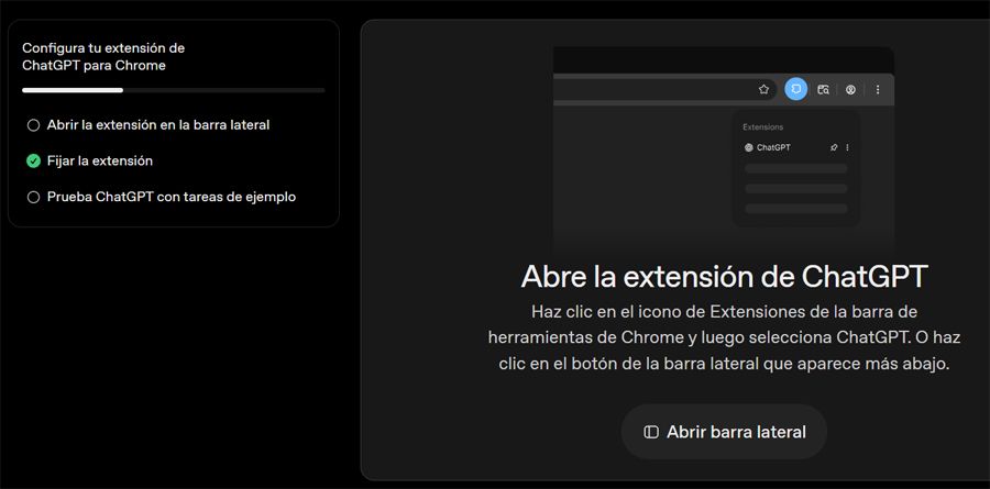 Extensión CharGPT Chrome.