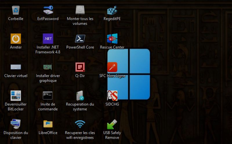 Interfaz ISO LivePE Windows.