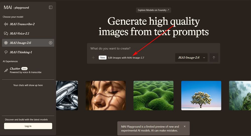 Interfaz MAI-Image web.